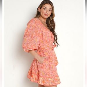 NWT Cleobella Grace mini dress blossom block print Large